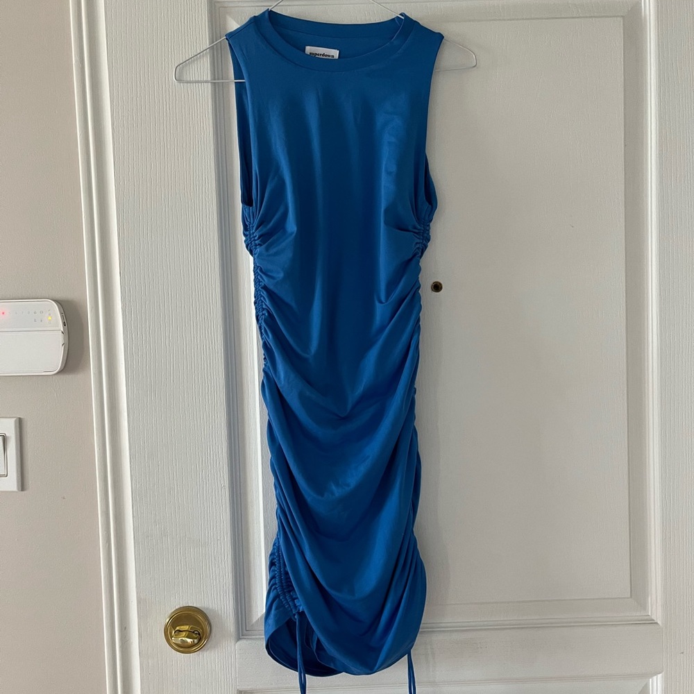Superdown blue rushed dress